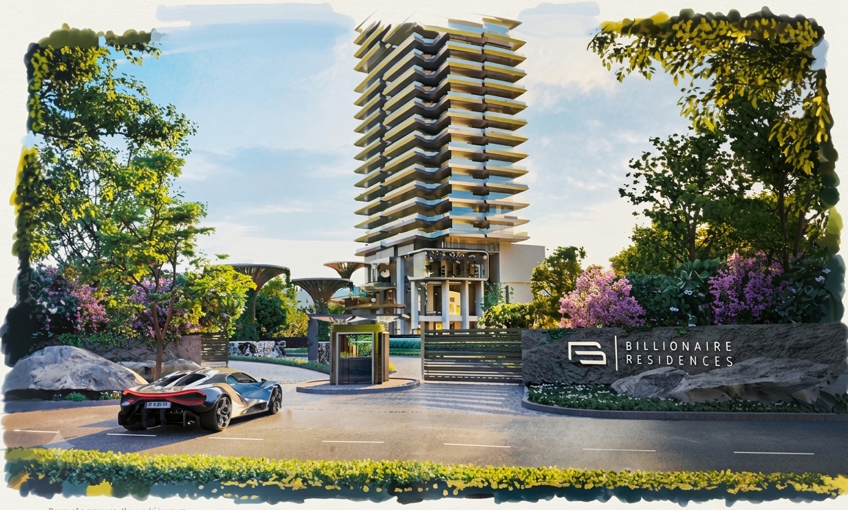 The Billionaire Residences entrance, Gwal Pahari